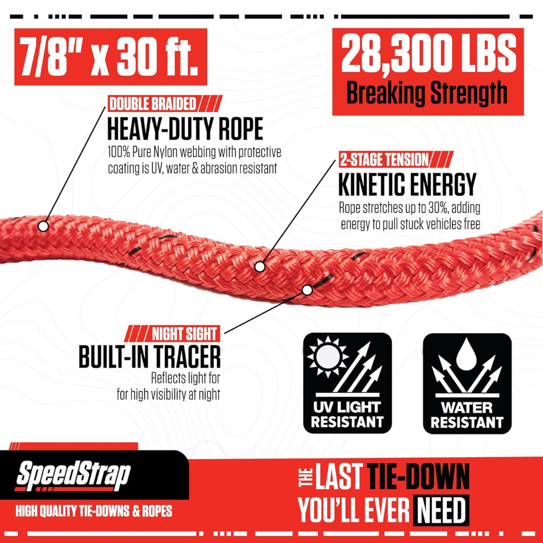 7/8" Big Mama Kinetic Recovery Rope - 30'