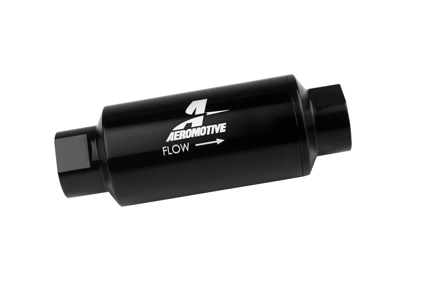 40 Micron Black Fuel Filter with ORB-10 Ports & Stainless Mesh Element Front View