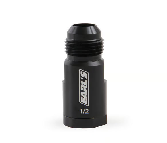 Earl's O.E. Fuel Line EFI Quick Connect -10 AN to 1/2" OEM Fuel Tube Front View Black