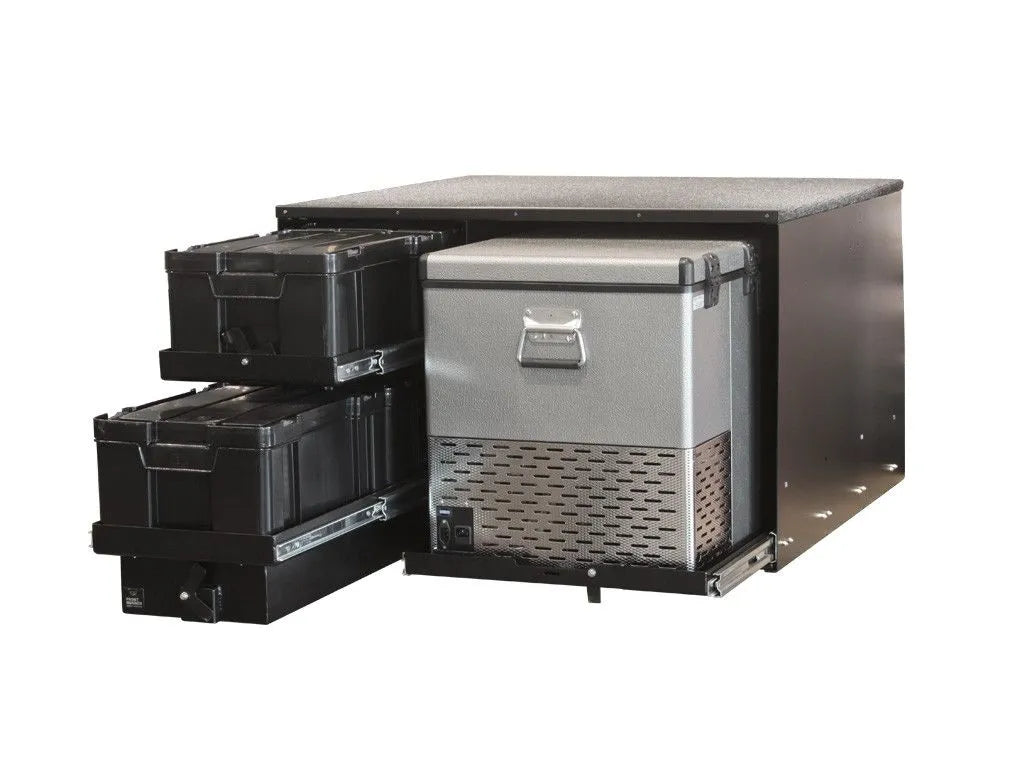 Front Runner 4 Cub Box Drawer & Fridge Slide Combo Front View
