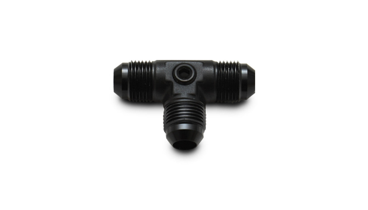 Male AN Flare Tee Adapters with 1/8" NPT Port Front View