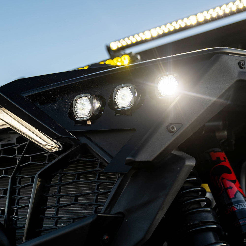 Baja Designs 2022-2024 Polaris RZR Pro R S1 Triple LED/Laser Headlight Kit Display on Vehicle 