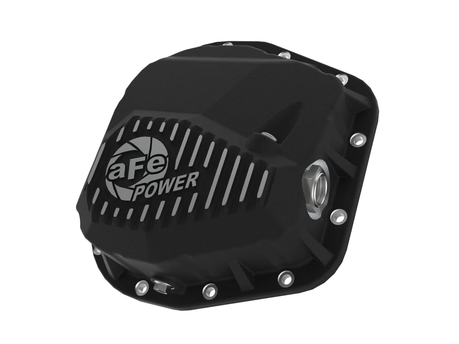 aFe POWER Pro Series Rear Differential Cover Black w/ Machined Fins Ford F-150/Raptor 97-23 (9.75-12) Front View Black