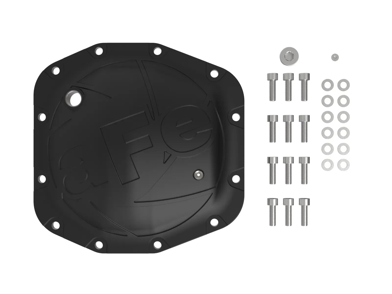 aFe POWER Pro Series Front Differential Cover Black Jeep Wrangler (JL) 18-25/ Gladiator (JT) 20-25 (Dana M210) Front View Black