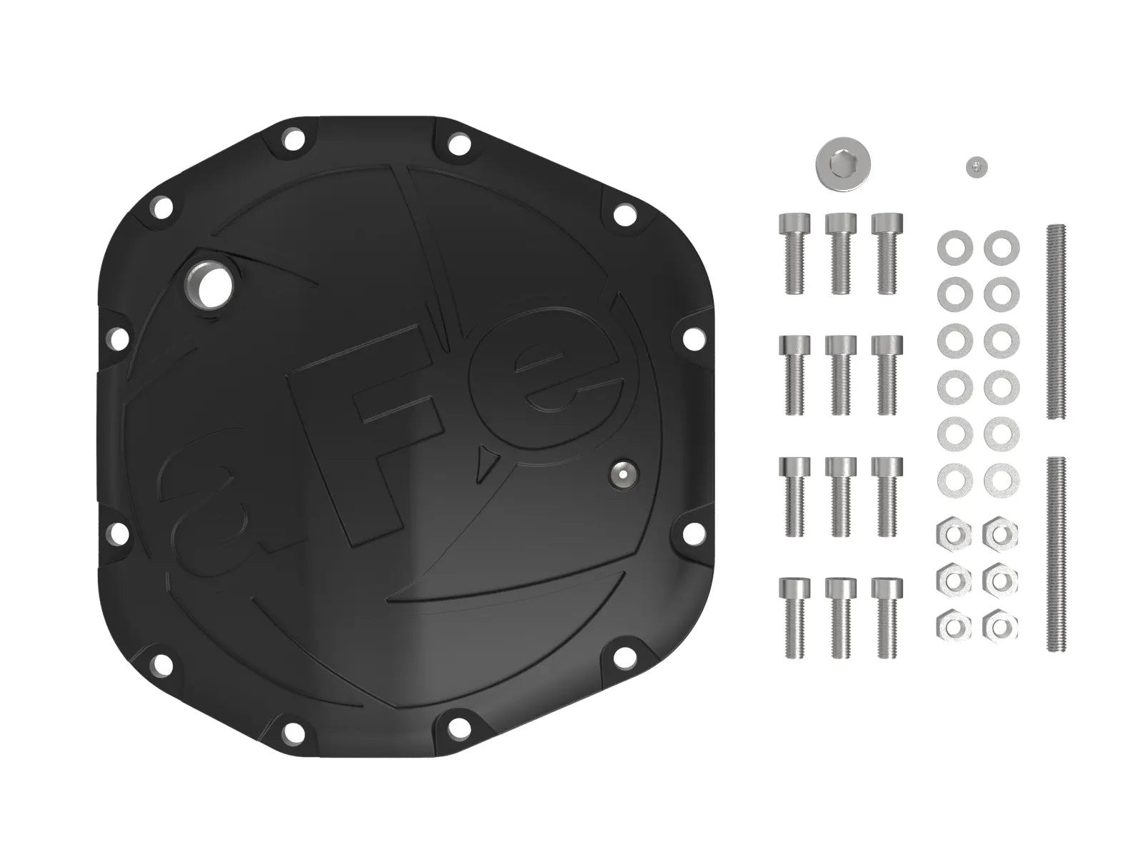 aFe POWER Pro Series Rear Differential Cover Black Jeep Wrangler (JL) 18-25 L4-2.0L (t)/ V6-3.6L (Dana M220) Front View Black