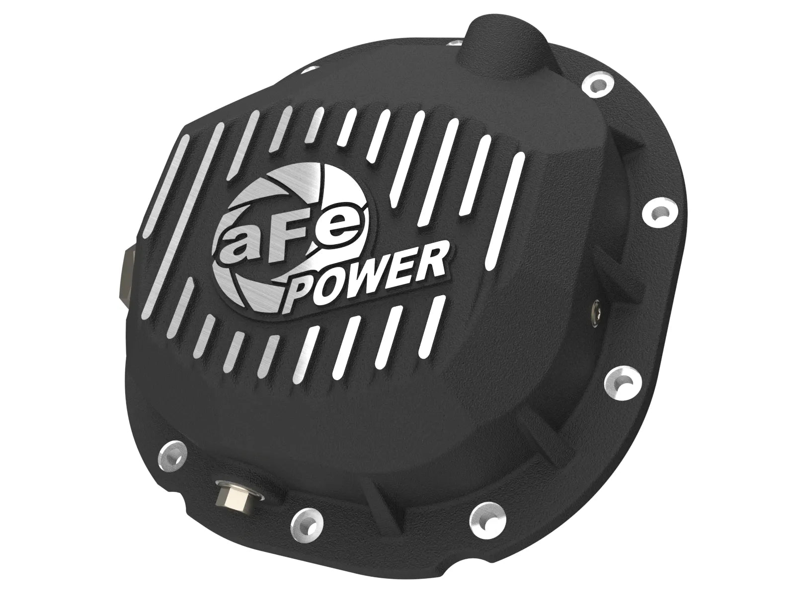 Pro Series Rear Differential Cover Black w/ Machined Fins Front View