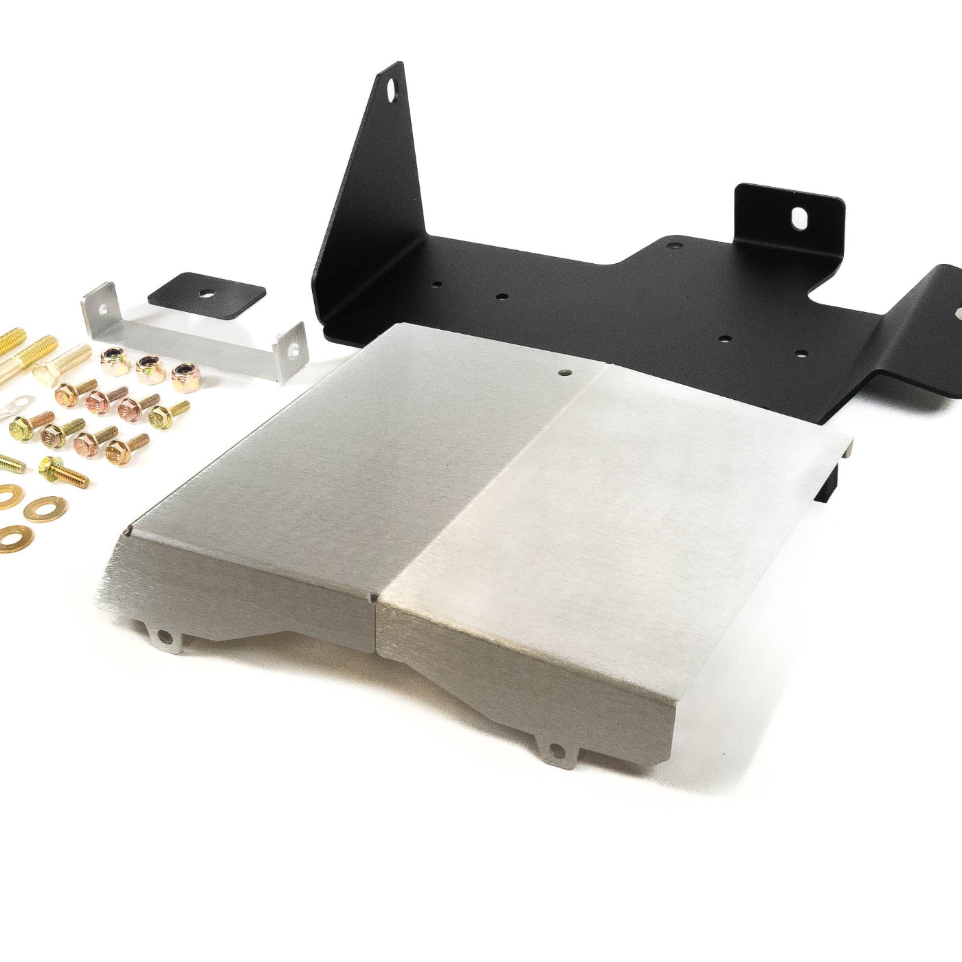 SDHQ Built 2025 4Runner ARB Twin Air Compressor Mount display of included parts and hardware 