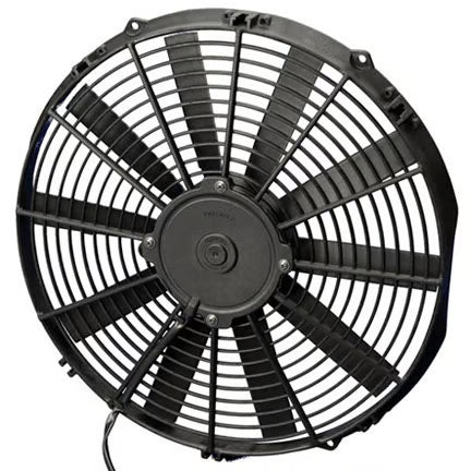 SPAL® 14.00" Inch Electric Fan Puller Style Low Profile 1038 CFM 10 Straight Style blades Rear View