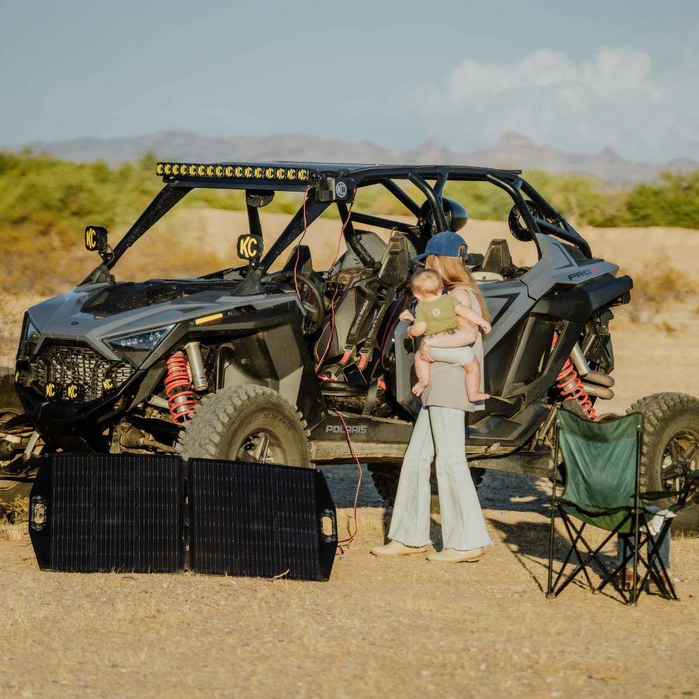 KC HiLites KC 150W Portable Foldable Solar Panel Front View