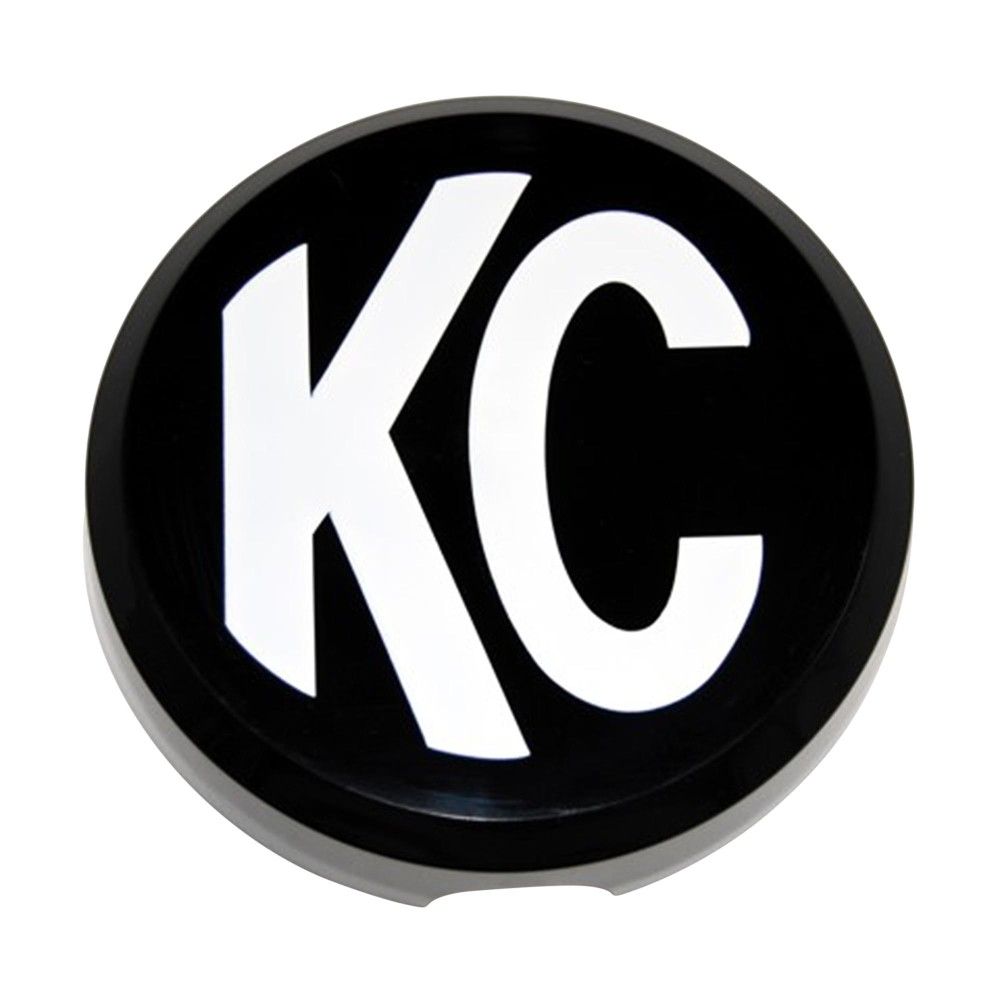 KC HiLites Cover; 6" Rnd Black w/Wht KC Hard