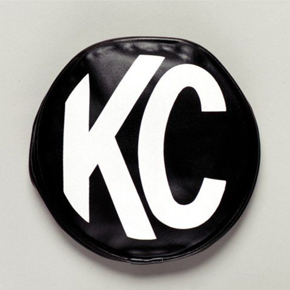 KC HiLites 5" Light Cover - Round - Soft Vinyl - Pair - Black / White KC Logo