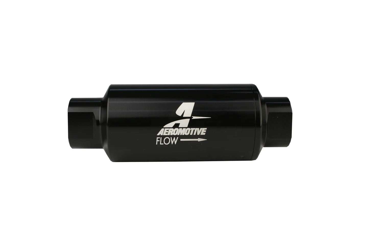 100 Micron Black Fuel Filter with ORB-10 Ports & Stainless Mesh Element Front View