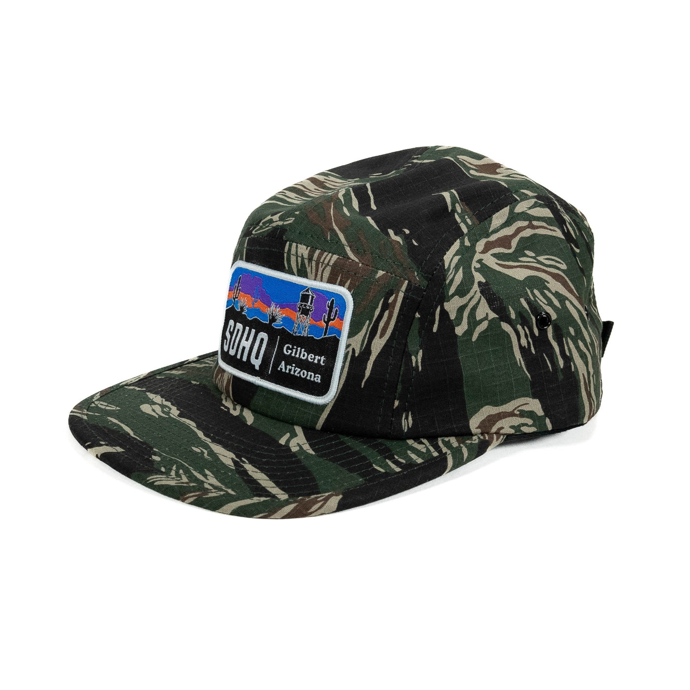 SDHQ Motorsports 5 Panel Hat | Tiger Stripe Camo