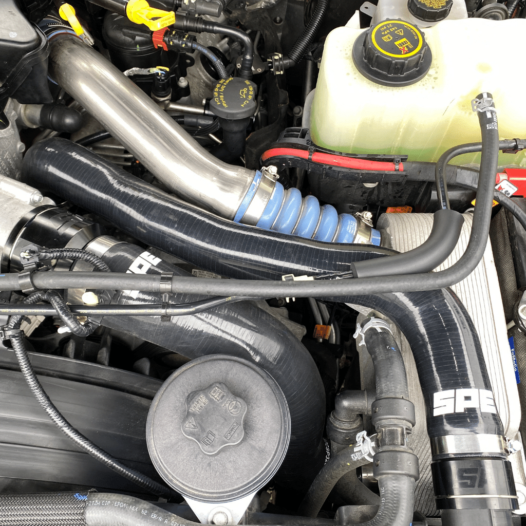 SPE Motorsport 2011-2024 6.7L Powerstroke Upper Radiator Hose Front View