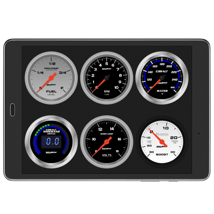 Dashlink II, OBDII Digital Gauges Apple iOS/Android Close-up Gauge Display