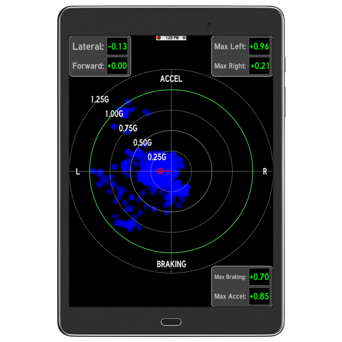 Dashlink II, OBDII Digital Gauges Apple iOS/Android Close-up Navigation Display