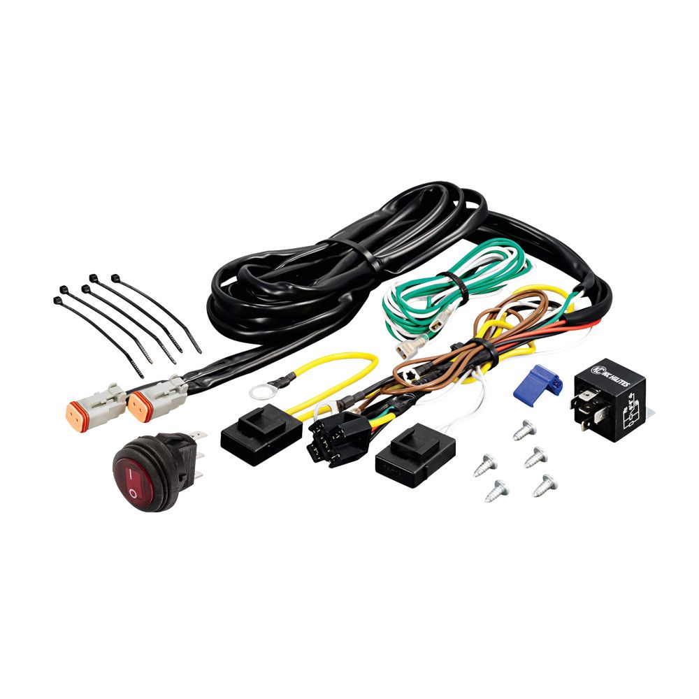 KC HiLites Wiring Harness - with 40 Amp Relay and LED Rocker Switch - 2-Pin Deutsch Connectors