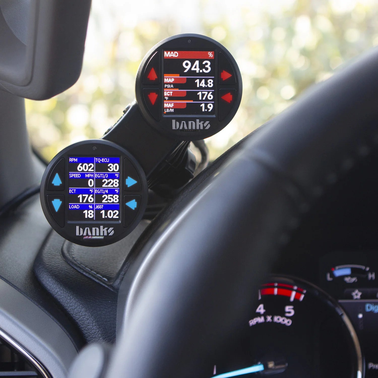Gauge Pod Suction Mounts Single or Dual 52mm Sticky Base Suction Mounts Front View