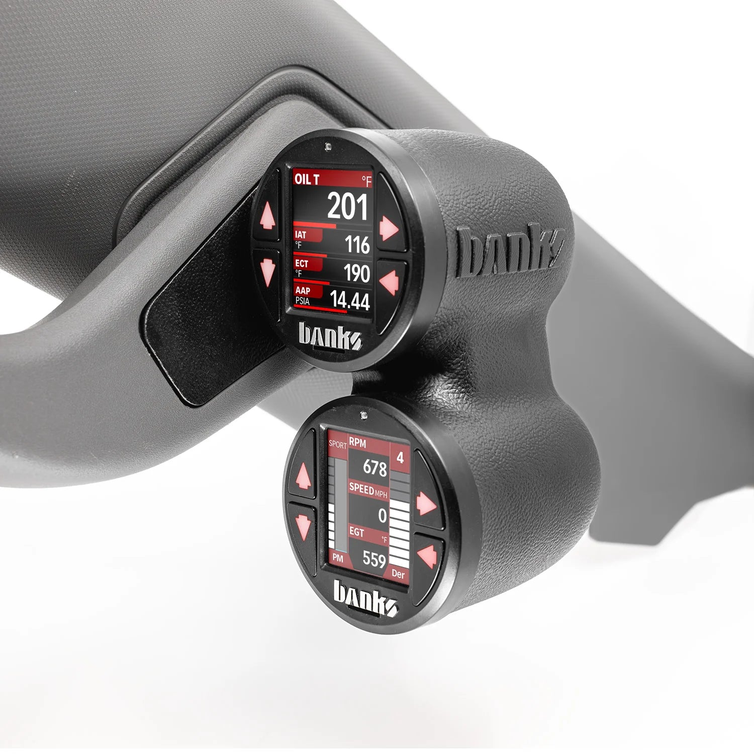 iDash Stealth Pod Mounts For 22'-25' GM Trucks Front View