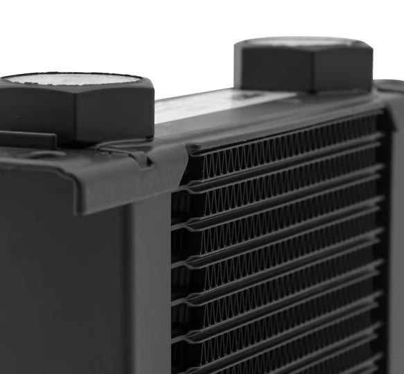 Earl's UltraPro Oil Cooler - Black - 7 Rows - Narrow Cooler Front View Black