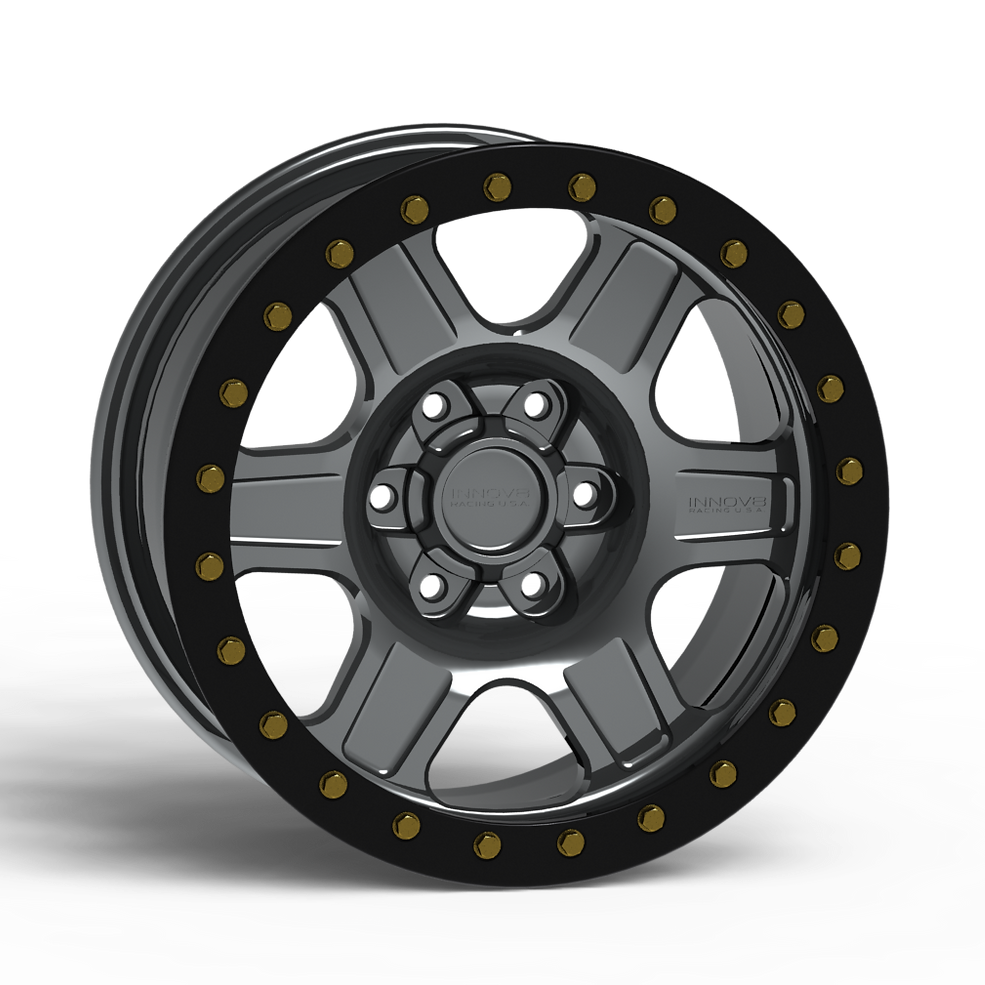 G400 Simulated Beadlock Wheel 17x8.5" 5 & 6 Lug - TechLite Ring Front View
