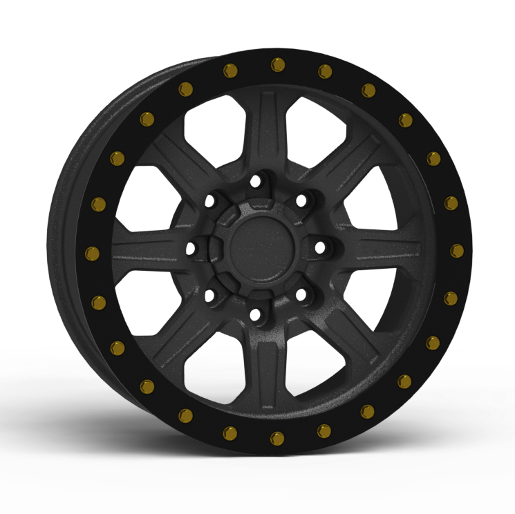 G500 Simulated Beadlock Wheel 18x9.0" 8 Lug - TechLite Ring Front View
