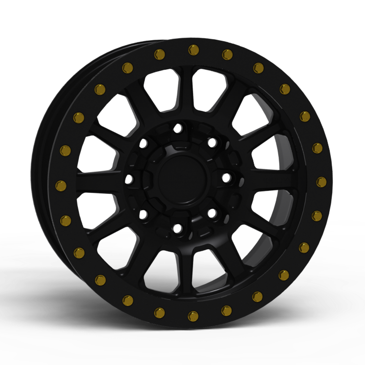G600 Simulated Beadlock Wheel 17x8.5" 8 Lug - TechLite Ring Front View