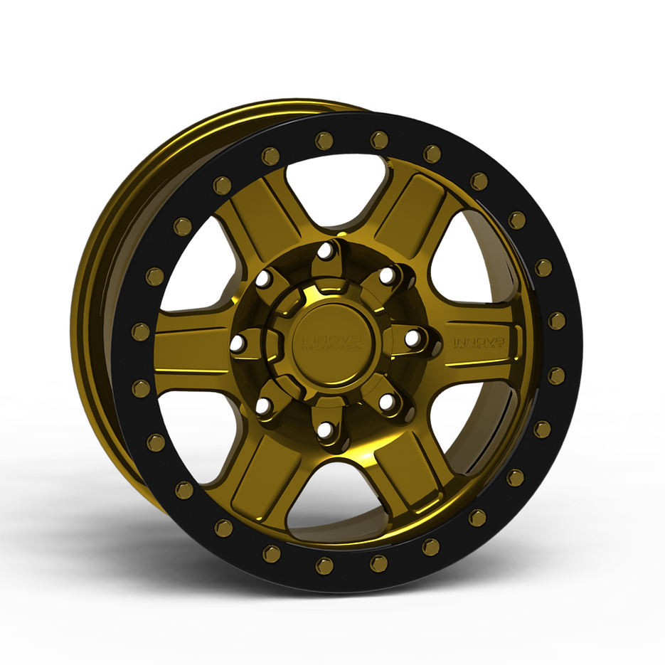 G400 Simulated Beadlock Wheel 17x8.5" 8 Lug - TechLite Ring Front View
