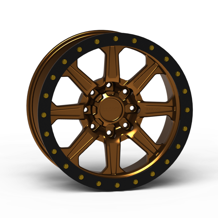 G500 Simulated Beadlock Wheel 20x10.0" 8 Lug - TechLite Ring Front View