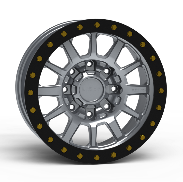 G600 Simulated Beadlock Wheel 17x8.5" 8 Lug - TechLite Ring Front View