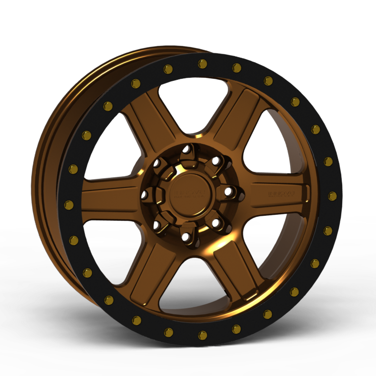 G400 Simulated Beadlock Wheel 20x9.0" 8 Lug - TechLite Ring Front View