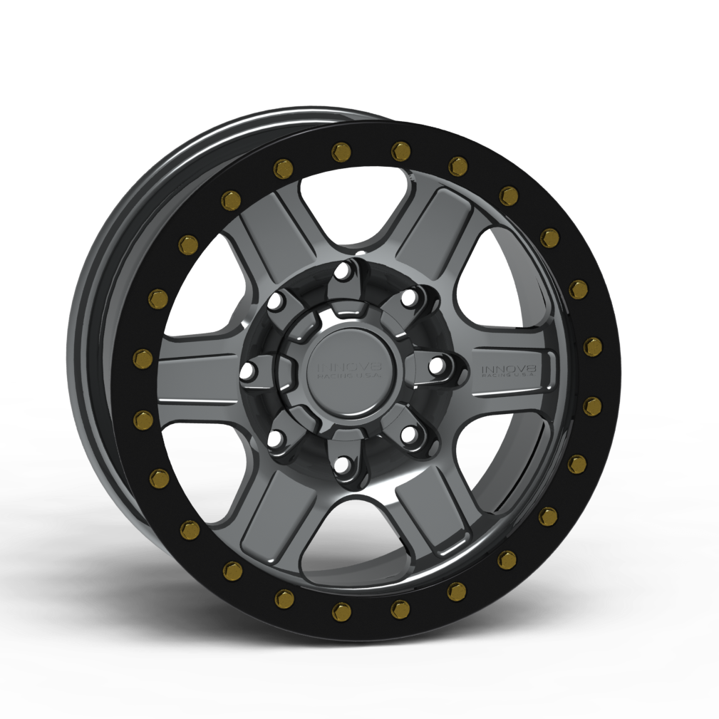 G400 Simulated Beadlock Wheel 17x8.5" 8 Lug - Standard Ring Front View