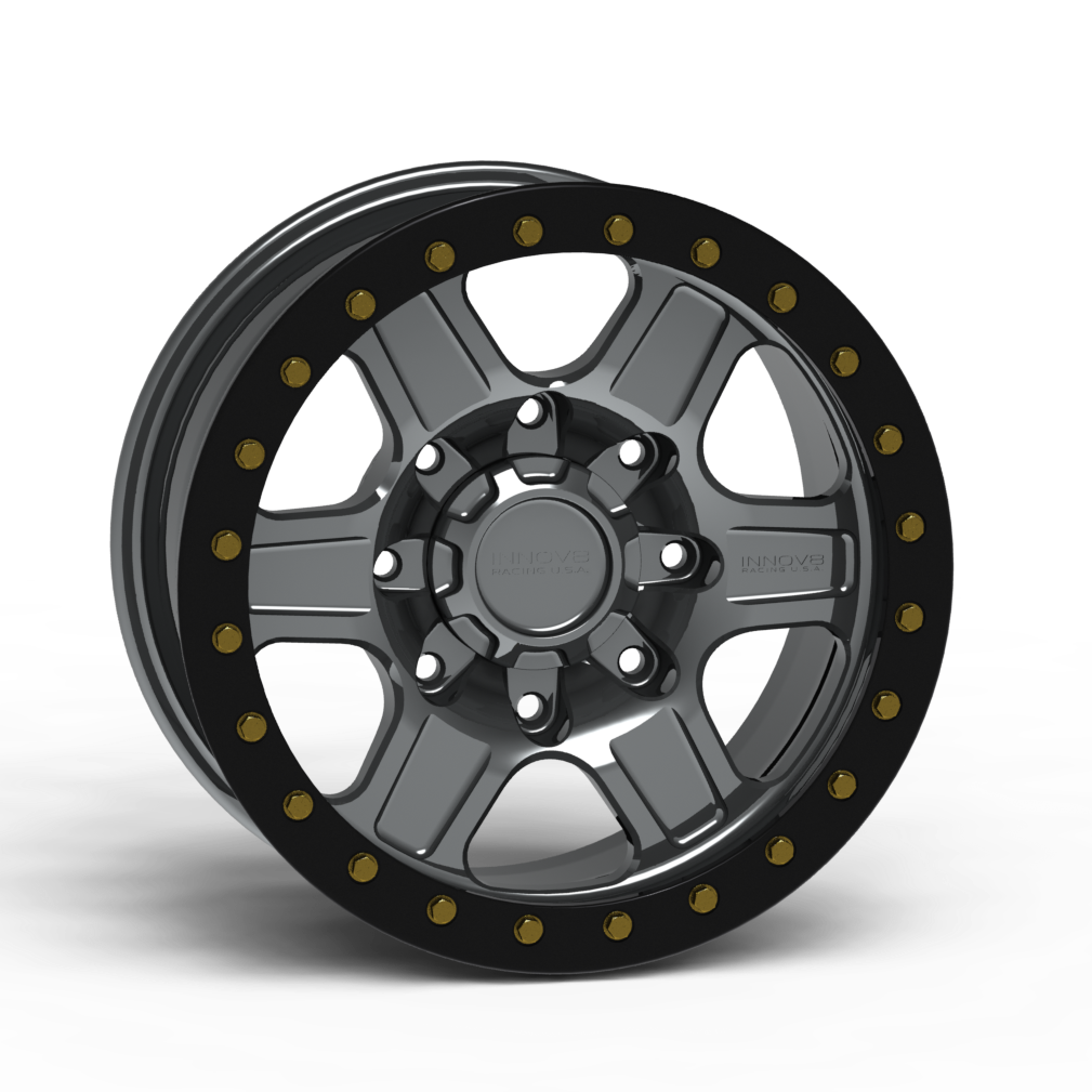 G400 Simulated Beadlock Wheel 17x8.5" 8 Lug - TechLite Ring Front View