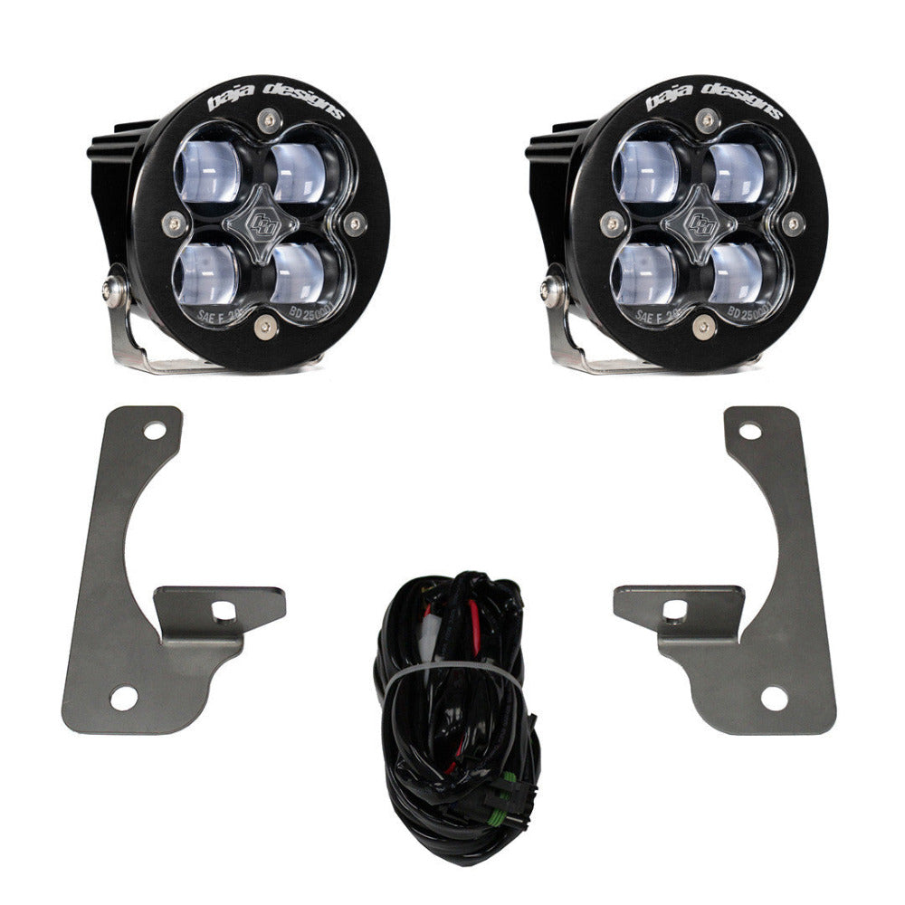 Jeep JK Squadron-R SAE Fog Pocket Light Kit (Clear) Display of Included Parts 