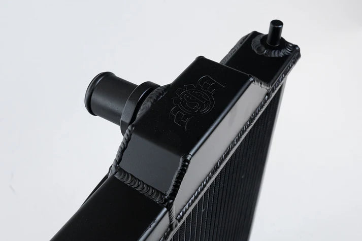 Mitsubishi Evo 4/5/6/7/8/9 Full Size Slim Radiator w/ 12in SPAL Fan Front View