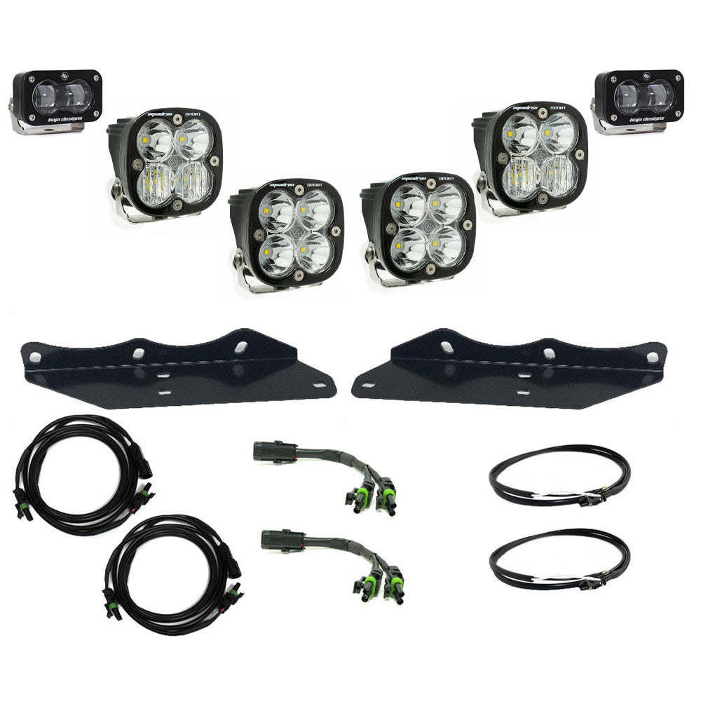 17-20 Ford Raptor Squadron/S2 SAE “Sportsman” Fog Pocket Light Kit Clear Display of Included Parts 