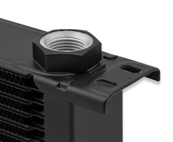 Earl's UltraPro Oil Cooler - Black - 16 Rows - Wide Cooler Front View Black