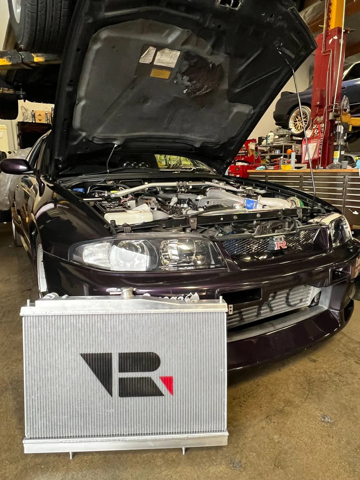 R33 Skyline GT-R/GTS Full Billet Aluminum High-Performance Radiator - Black