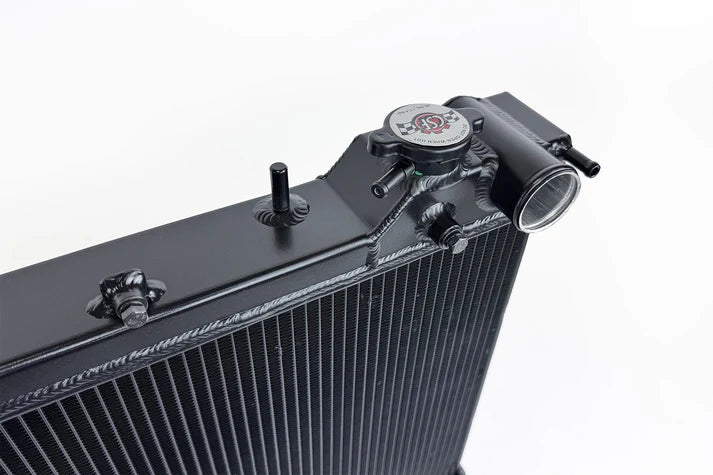 2nd Gen Subaru Forester XT (MT) High-Performance All-Aluminum Radiator – Black Front View