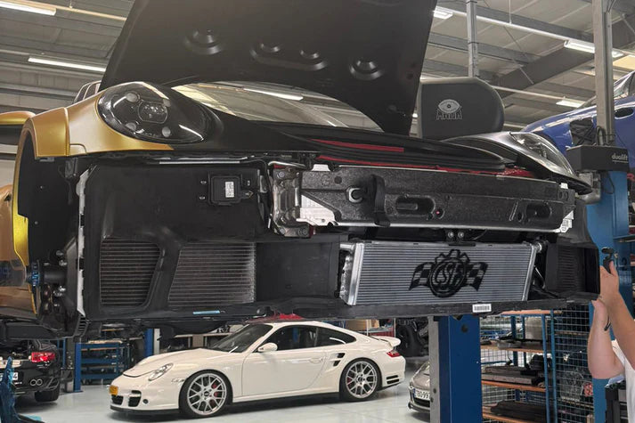 Porsche 992 911 High-Performance All-Aluminum Radiator (Center) Front View