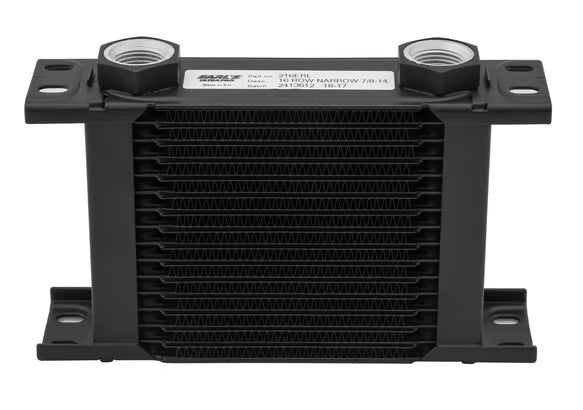 Earl's UltraPro Oil Cooler - Black - 19 Rows - Narrow Cooler Front View Black