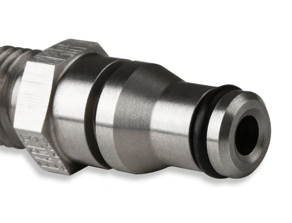 Earl's -4AN Male to OE (original equipment) Late Model Ford/GM/Chrysler Clutch Master Cylinder & Clutch Release Bearings Front View Silver