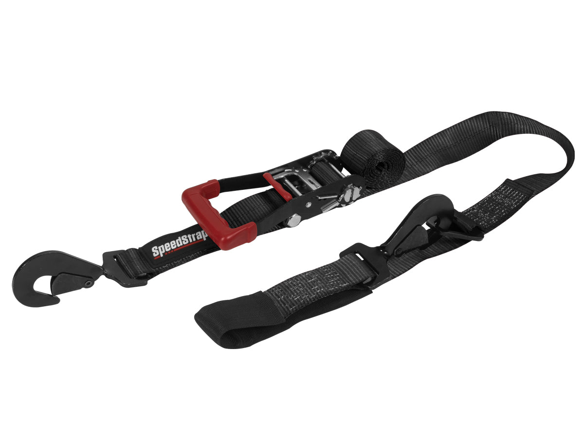 Ratchet 2 in. x 10 ft. Tie Down w/ Twisted Snap Hooks and Axle Strap