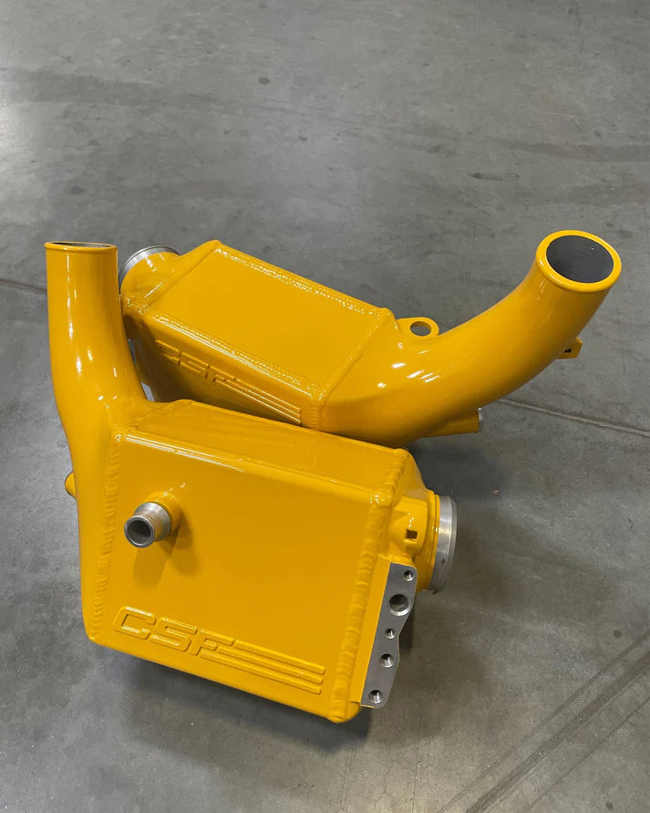 BMW G9X M5 High-Performance Charge-Air-Coolers Front View Yellow