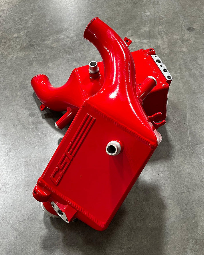 BMW X5M / X6M / XM High-Performance Charge-Air-Coolers Front View Red