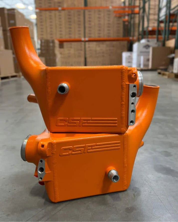 BMW X5M / X6M / XM High-Performance Charge-Air-Coolers Front View Orange
