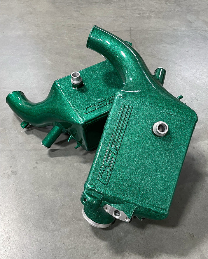 BMW G9X M5 High-Performance Charge-Air-Coolers Front View Green