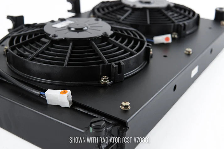 Porsche 944 / 924S All-Aluminum Fan Shroud w/ Dual 9-inch SPAL Fan Front View