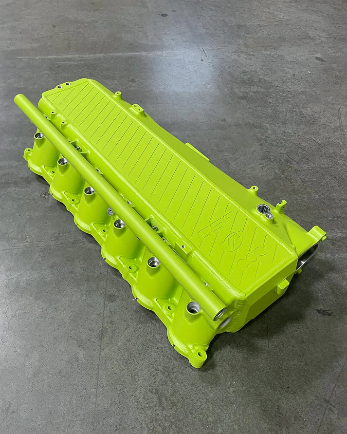 A90 Supra / BMW B58 Charge-Air Cooler Manifold Front View Green