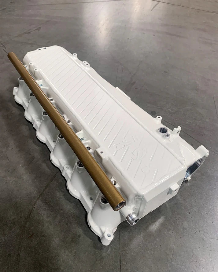 BMW Gen 1 B58 Charge Air Cooler Manifold Front View White